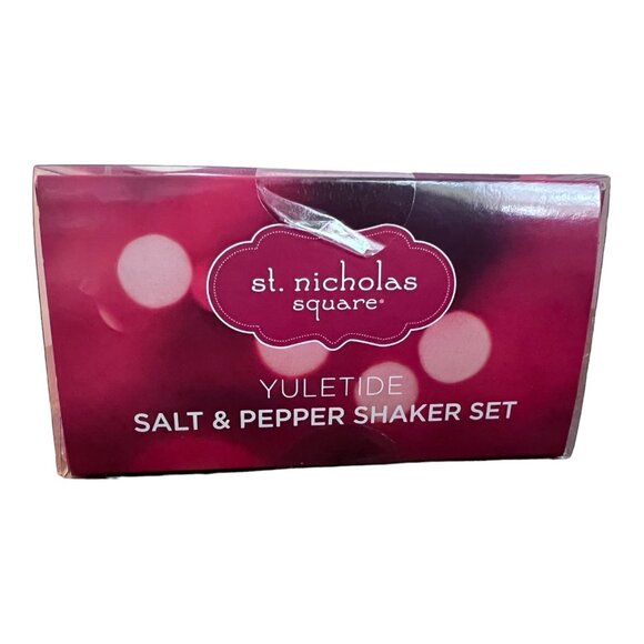 St. Nicholas Square Hand Painted Yuletide Snowman Salt & Pepper Shaker Set NEW - Picture 4 of 5